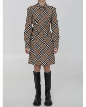 Burberry Check Chemisier - Brown