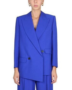 McQueen Structured Double-Breasted Jacket - Blue