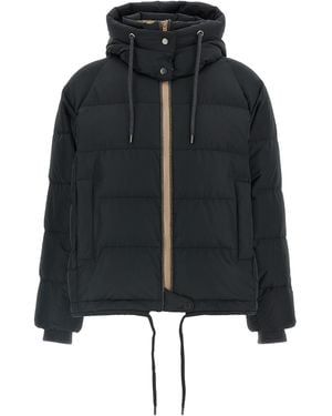 Brunello Cucinelli Down Jacket With Knit And Jewel Details - Black