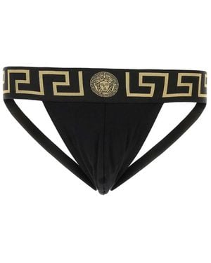 Versace Underpants Jock Strap Jersey Topeka Bi - Black