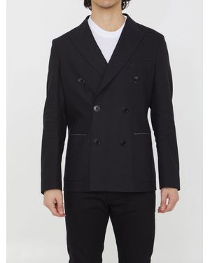 Tonello Double-Breasted Stretch Jacket - Blue