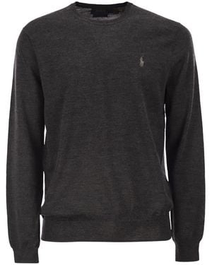 Polo Ralph Lauren Slim-Fit Washable Wool Crew Neck Sweater - Black