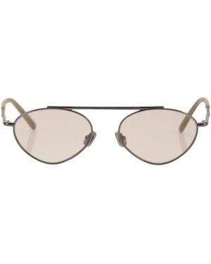 Brunello Cucinelli Titanium Aviator Sunglasses - White