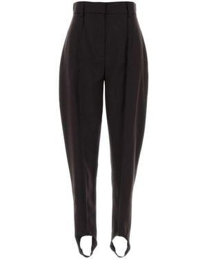 Stella McCartney Wool Flannel Stirrup Trousers - Black