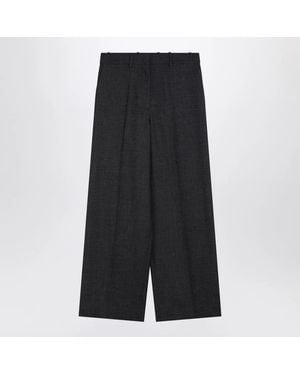 Givenchy Dark Wool Wide Pants - Black