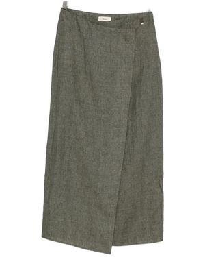 Herno Flax Linen Cotton Skirt - Green