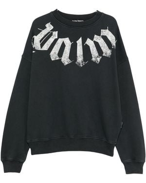 Palm Angels Big Neck Logo Loose-Fit Sweatshirt - Black