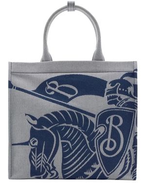 Burberry Ekd Knight Logo Tote Bag - Blue