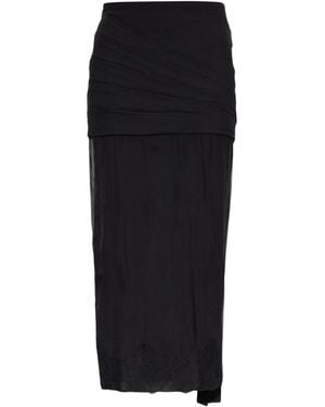 Valentino Lace-Trim Maxi Skirt - Black