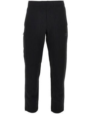 EA7 Cotton-Blend Pants With Logo Print - Black