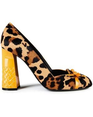 Bottega Veneta Pony Pollock Court Shoes - Metallic