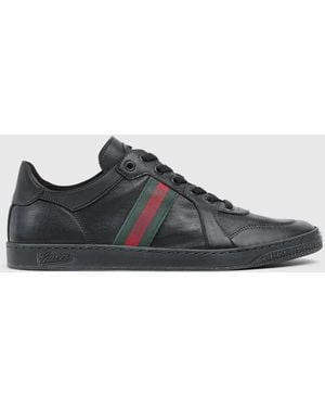 Gucci Stretch Low-Top Trainer, Leather - Black