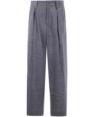Y's Yohji Yamamoto U-Tuck Wide Trousers - Blue