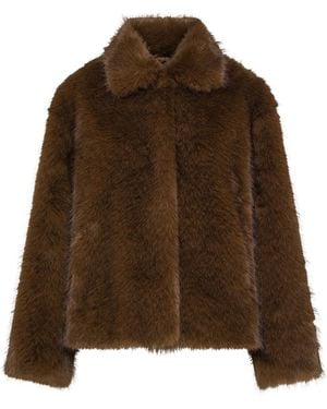 SEVENTY VENEZIA Short Faux Fur Coat - Brown