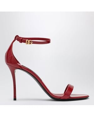 Dolce & Gabbana Patent Leather High-Heeled Sandals - Red