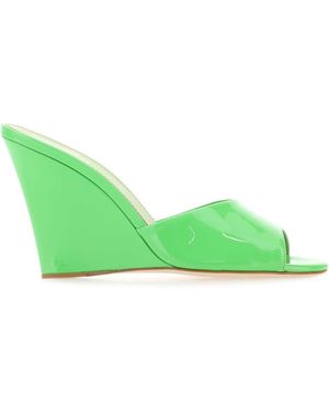 Paris Texas Leather Wanda Mules - Green