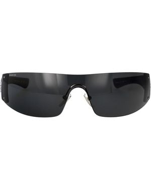 Gucci Ruthenium-- Metal Sunglasses - Black