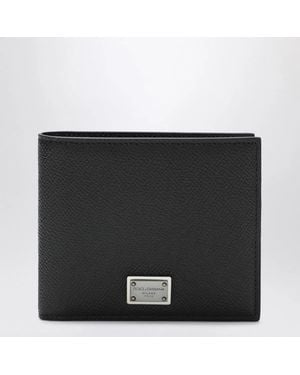 Dolce & Gabbana Dolce&Gabbana Dauphine Leather Wallet With Logo Plaque - Black