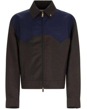 Versace Mohair Wool Cotton Viscose Sports Jacket - Blue