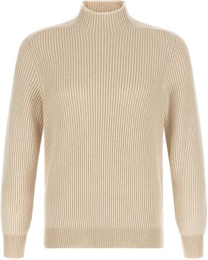 Brunello Cucinelli English Ribbed Jumper - Natural