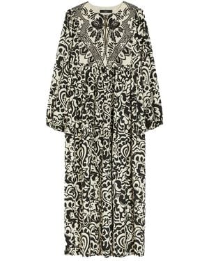 Weekend by Maxmara Long Poplin Patterned Dress - White