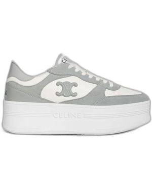 Celine Block Wedge Trainer - White