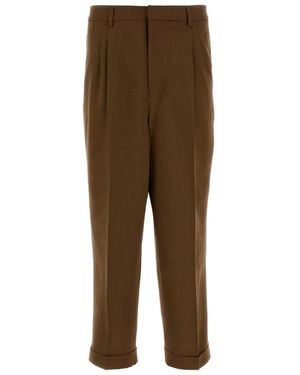 Ami Paris Flat Front Pant - Natural