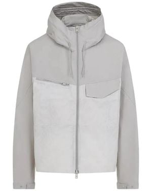 Y-3 Panelled Hooded Jacket - Grey