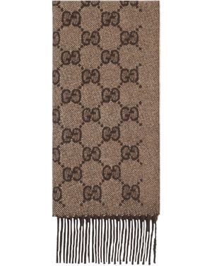 Gucci Canvyture Lux Cashmere Scarf - Brown