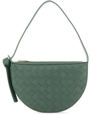 Bottega Veneta Sage Leather Mini Sunrise Shoulder Bag - Green