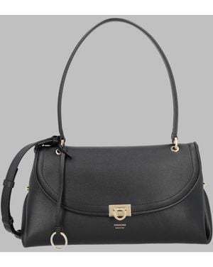 Ferragamo Sleek Shoulder Bag - Grey