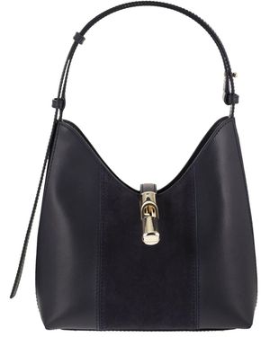 Furla Goccia S Hobo – Leather Shoulder Bag - Black