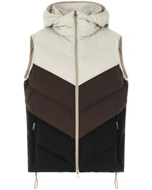 Kiton Chevron Stitching Padded Vest - Grey
