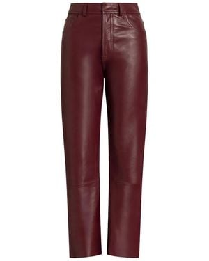 Alberta Ferretti Faux Leather Pants - Red