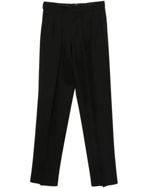 Tom Ford Wide Wool Double-Pleat Trousers - Black