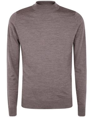 John Smedley "Harcourt" Mock Neck - Brown