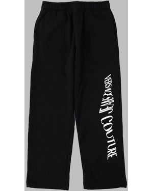 Versace Jeans Couture Pantalone Track Con Logo "Liquify Rubber" - Black