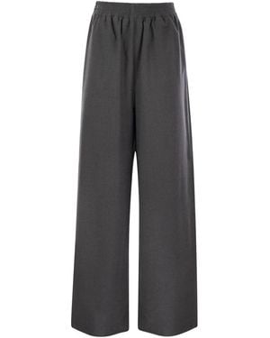 Fabiana Filippi Wide Flannel Trousers - Grey