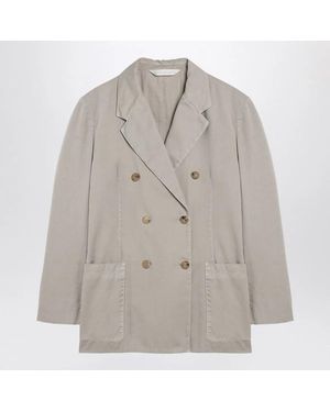 Palm Angels Double-Breasted Cotton Jacket - Grey