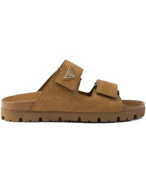 Prada Suede Sandals - Brown