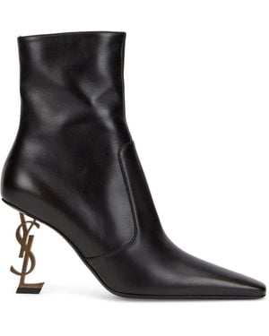 Saint Laurent Logo Ankle Boot - Black