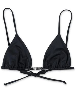 Let's Swim Let's Swim Triangle Bikini Top With Metal Branding - Black