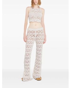 Alanui Lagoon Romance Cotton Trousers - White