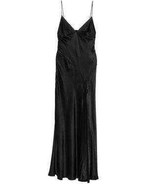Alberta Ferretti Satin Long Dress - Black