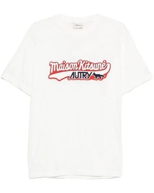 Autry X Maison Kitsune T-Shirt With Logo - White