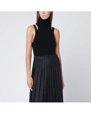 Roberto Collina Cashmere Blend Turtleneck Top - Black