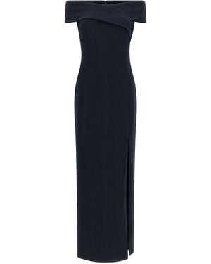Ralph Lauren Long Dress With Crossed Neckline - Blue