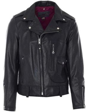 Schott Nyc Leather Jacket - Blue