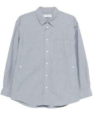 DUNST Striped Cotton Shirt - Gray