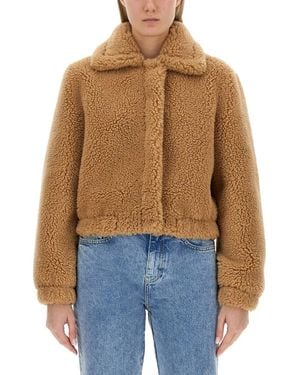 Moschino Furry Effect Jacket - Blue